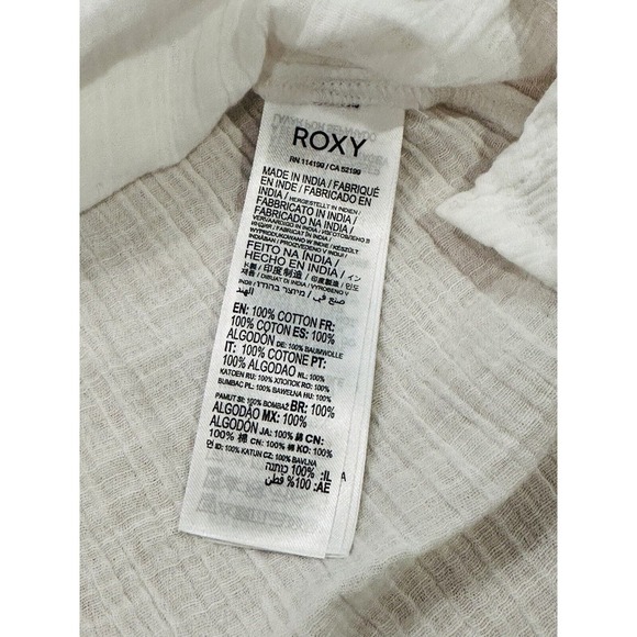 ROXY NEW Sun & Limonade Gauz Tie-Front Swim Ruched Dress Cover-Up White Sz S $60 - Picture 12 of 12